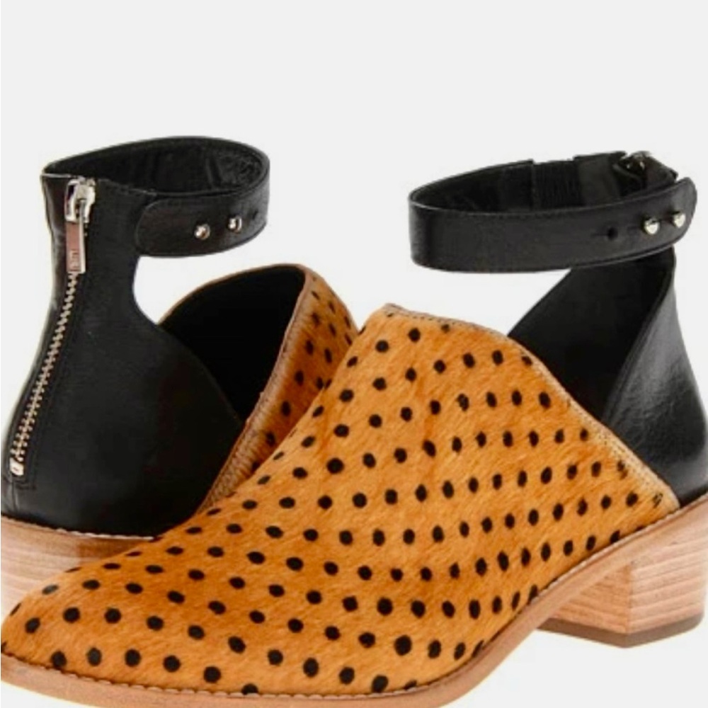 Loeffler Randall Tan and Black Ankle Booties